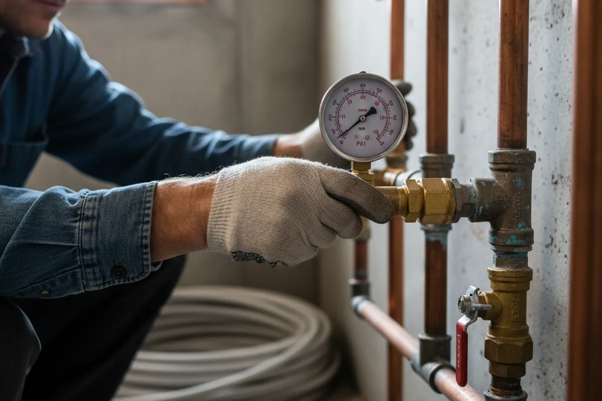 Pressure testing a repaired line during Water Line Repair in Highmore